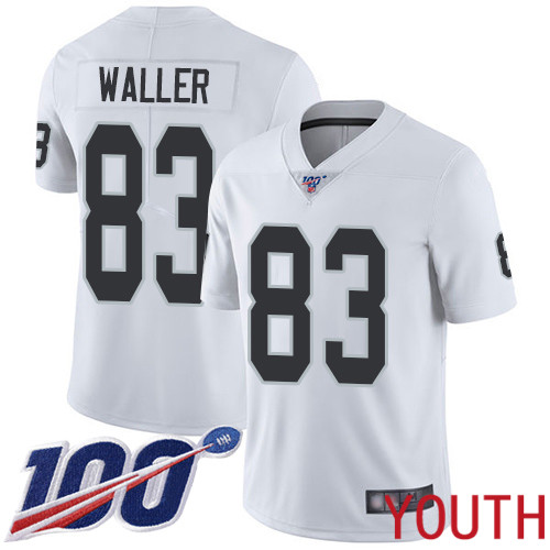 Oakland Raiders Limited White Youth Darren Waller Road Jersey NFL Football 83 100th Season Vapor Jersey